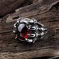 Gothic Black Red Dragon Orb Ring - JettsJewelers