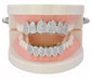 Grillz Teeth Caps Gold Color Plated Luxury Micro Pave CZ Stones Top & Bottom Teeth Grills Set - JettsJewelers