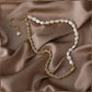 Half Imitation Pearl Half Gold Rope Chain Necklace Pendant Vintage Freshwater Pearl Twist Choker Necklace JettsJewelers