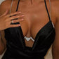 Heart Rhinestone Bra Body Chain Sexy Bikini Silver Beauty Crystal Chest Bracket Bras Chain Nightclub and Partying Body Jewelry for Women - JettsJewelers