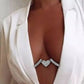 Heart Rhinestone Bra Body Chain Sexy Bikini Silver Beauty Crystal Chest Bracket Bras Chain Nightclub and Partying Body Jewelry for Women - JettsJewelers