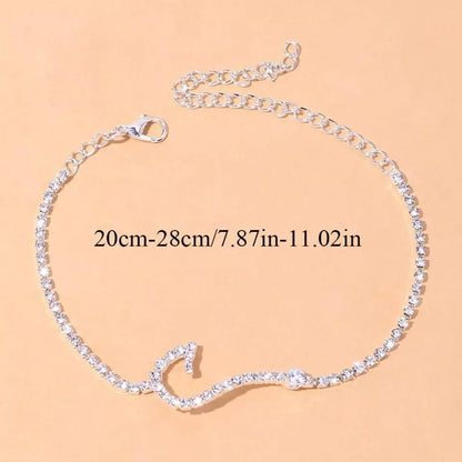 Hook Rhinestone Anklet Foot Jewelry for Women Beach Barefoot Chain Bracelet On the Leg Accessories Gift JettsJewelers