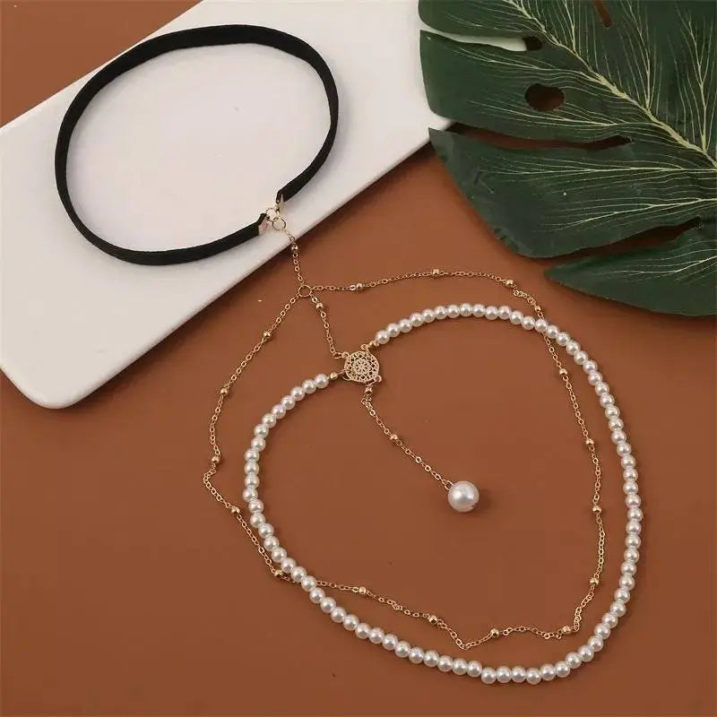 Imitation Pearl Leg Chain for Women Thigh Chain For Girls Gold Snake Pendant Boho Body Chain for Beach Summer Holiday JettsJewelers