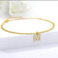 Initial Anklet, Custom Ankle Bracelet, A - Z Crystal Cubic Zirconia Letter Anklet, Leg Gold Chain, Anklebone Beauty, Personalized - JettsJewelers