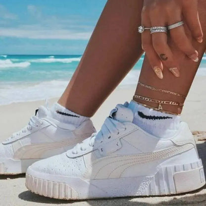 Initial Anklet, Custom Ankle Bracelet, A - Z Crystal Cubic Zirconia Letter Anklet, Leg Gold Chain, Anklebone Beauty, Personalized - JettsJewelers