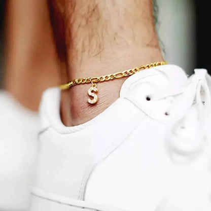 Initial Anklet, Custom Ankle Bracelet, A - Z Crystal Cubic Zirconia Letter Anklet, Leg Gold Chain, Anklebone Beauty, Personalized - JettsJewelers