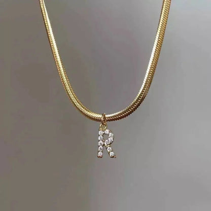 Initial Necklace, Custom Necklace Bracelet, A - Z Crystal Cubic Zirconia Letter Neckla, Leg Gold Chain, Neck Beauty, Personalized Gifts - JettsJewelers