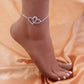 Intertwined Heart Rhinestone Anklet Foot Jewelry for Women Beach Barefoot Chain Bracelet On the Leg Accessories Gift JettsJewelers