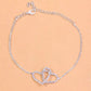 Intertwined Heart Rhinestone Anklet Foot Jewelry for Women Beach Barefoot Chain Bracelet On the Leg Accessories Gift JettsJewelers