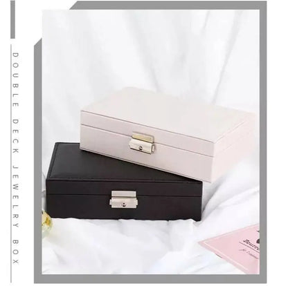 Jewelery Box Organizer Small Travel Leather Jewellery Storage Case for Rings Earrings Necklace Bracelets Leather Jewelry Gift - JettsJewelers