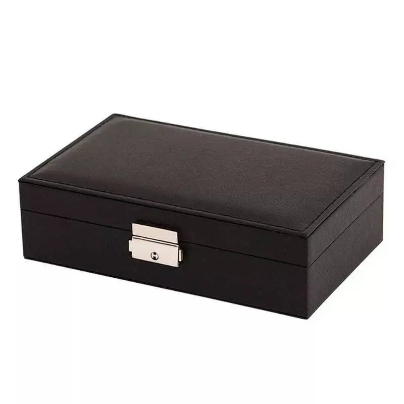 Jewelery Box Organizer Small Travel Leather Jewellery Storage Case for Rings Earrings Necklace Bracelets Leather Jewelry Gift - JettsJewelers
