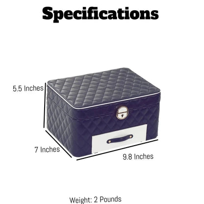Jewelry Box for Women Girls Girlfriend Wife Ideal Gift, Large PU Leather Jewelry Organizer Storage Case with Three Layers Display Lockable - JettsJewelers