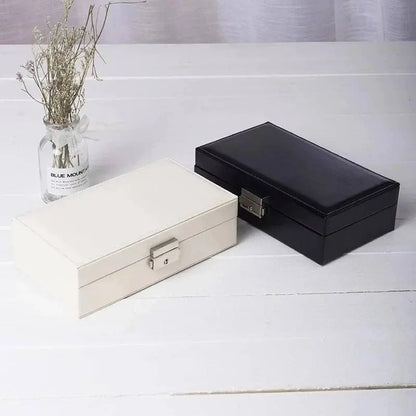 Jewelry Box for Women Girls Girlfriend Wife Ideal Gift, Medium PU Leather Jewelry Organizer Storage Case - JettsJewelers