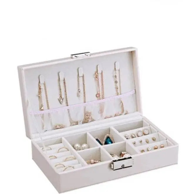 Jewelry Box for Women Girls Girlfriend Wife Ideal Gift, Medium PU Leather Jewelry Organizer Storage Case JettsJewelers