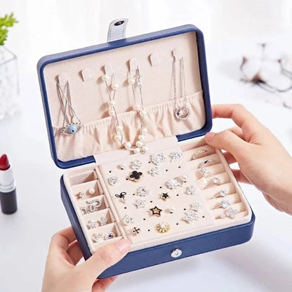 Jewelry Box for Women Girls Girlfriend Wife Ideal Gift, Small PU Leather Jewelry Organizer Case - JettsJewelers
