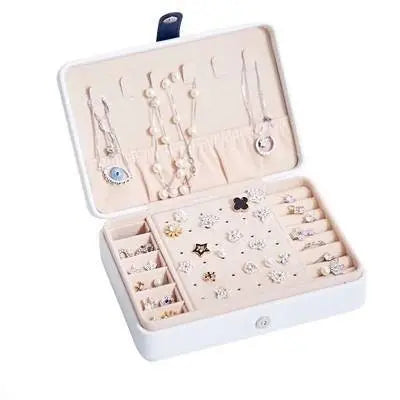 Jewelry Box for Women Girls Girlfriend Wife Ideal Gift, Small PU Leather Jewelry Organizer Case - JettsJewelers