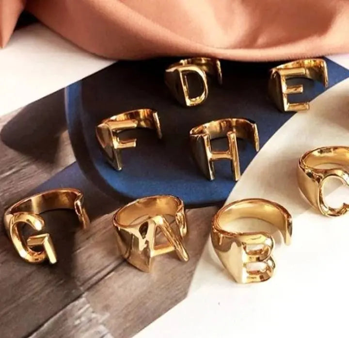 Bold Gold Alphabet V Bracelet