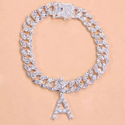 Letter Miami Cubin Rhinestones Anklet Foot Jewelry for Women Beach Barefoot Chain Bracelet On the Leg Accessories Gift JettsJewelers