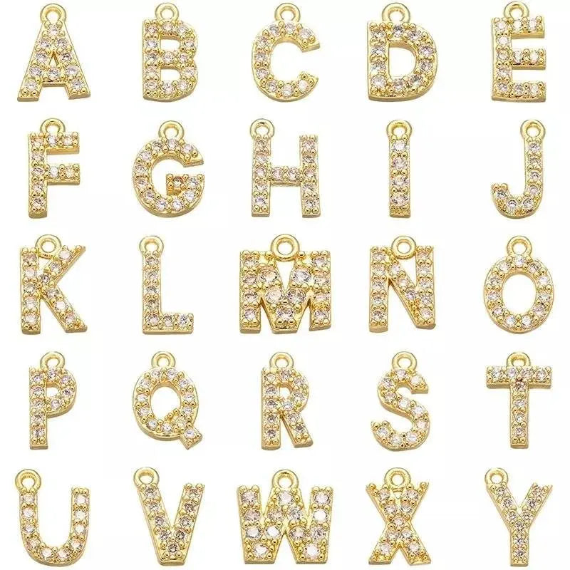 Letters Initial Necklace With Crystal Girls | Gold Initial Letter Pendant Necklaces for Women JettsJewelers