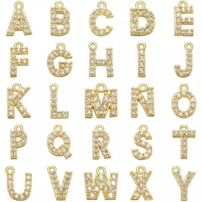 Letters Initial Necklace With Crystal Girls | Gold Initial Letter Pendant Necklaces for Women JettsJewelers