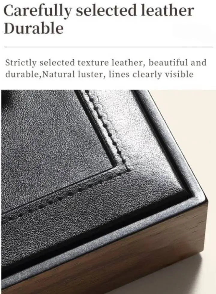 Luxury Jewelry Box for Woman Girls Girlfriend Wife Ideal Gift, Large Faux Wood Jewelry Organizer Storage Case with Three Stackable Display JettsJewelers