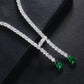 Luxury Vintage Zircon Green Choker Gold and Silver Necklace Tassel Collar Necklace JettsJewelers