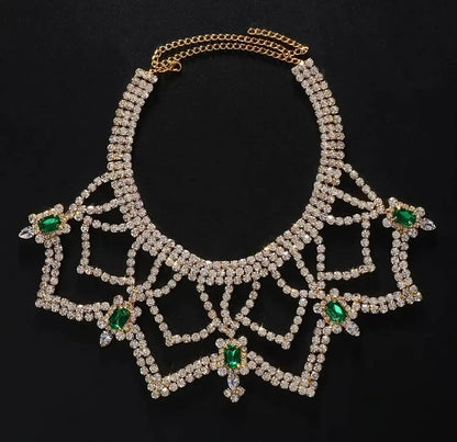 Luxury Womens Big Chunky Crystal Choker Rhinestone Pendant Necklace Statement Necklace JettsJewelers