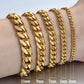 Men&#39;s Bracelets Stainless Steel Curb Cuban Link Chain Silver Color Black Gold Bracelet Men Women Jewelry JettsJewelers
