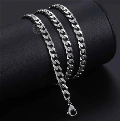 Mens Necklace, 3mm/5mm/7mm/9mm/11mm Mens Gift, Gift for Dad, Him, Husband, Stainless Steel Chain Necklace, Silver Necklace - JettsJewelers