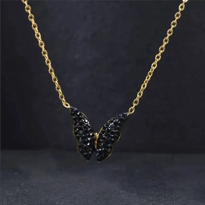 Minimalist Blue Black Butterfly Necklace, 925 Sterling Silver Pendant Necklace, Minimalist dainty Necklace, Jewellery for women JettsJewelers