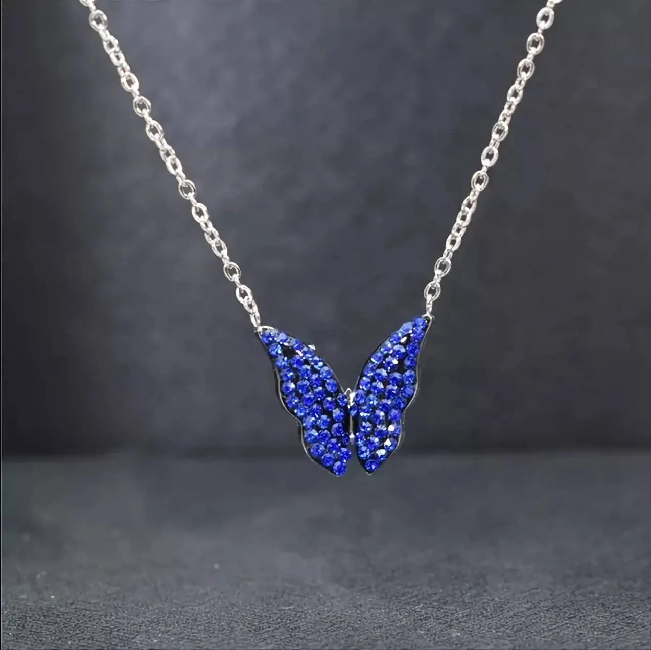 Minimalist Blue Black Butterfly Necklace, 925 Sterling Silver Pendant Necklace, Minimalist dainty Necklace, Jewellery for women JettsJewelers