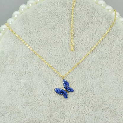 Minimalist Blue Purple Black Butterfly Necklace, 925 Sterling Silver Pendant Necklace, Minimalist dainty necklace, Jewellery for women JettsJewelers