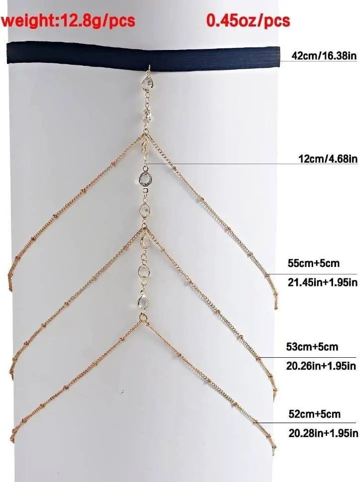 Multi Chain Leg Chain Gold and Silver for Women Thigh Chain For Girls Gold Pendant Boho Body Chain for Beach Summer Holiday JettsJewelers