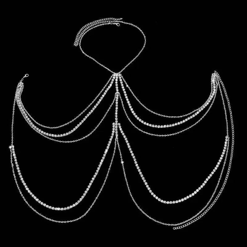 Multi-Layered Simple Chain for Women Bohemian Tassels Shoulder Chain Necklace Jewelry for Party Wedding Summer Beach JettsJewelers