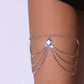 Multi-layered Gem Leg Chain Silver for Women Thigh Chain For Girls Pendant Boho Body Chain for Beach Summer Holiday JettsJewelers