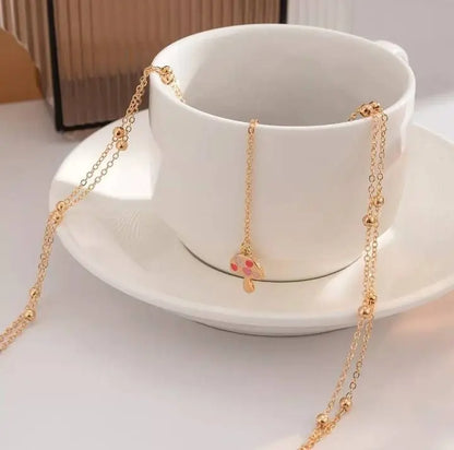 Mushroom Pendant Chain Leg Chain Gold and Silver for Women Thigh Chain For Girls Gold Pendant Boho Body Chain for Beach Summer Holiday JettsJewelers