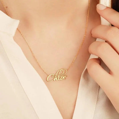 Name Necklace Personalized, 18K Gold Plated Custom Nameplate Pendant Jewelry Gift for Women, Girls - JettsJewelers
