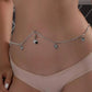 Navel Piercing Heart Waist Chain Rhinestone Belly Chains Belt Summer Beach Costume Crystal Body Jewelry for Women and Girls Silver