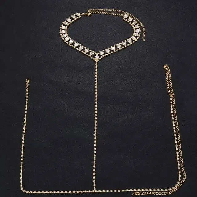Neck Harness Jewelry Belly Waist Rhinestone Body Chain for Women Sexy Bikini Body Jewelry JettsJewelers