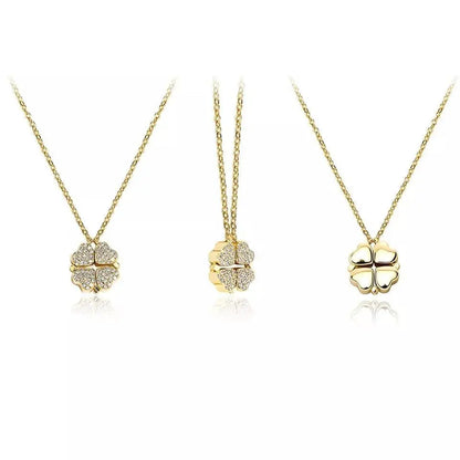 Necklaces for Girls, Heart Magnetic Necklace for Women, Cute Four Leaf Clover Necklace Dainty 18k Gold Necklace for Teen Girls Christmas JettsJewelers