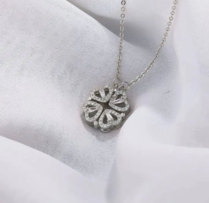 Necklaces for Girls, Heart Magnetic Necklace for Women, Cute Four Leaf Clover Necklace Dainty Gold Necklace for Teen Girls Christmas - JettsJewelers