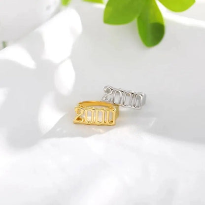 Number Ring Personalized Birth Year Date Initial Ring Birthday Rings for Women Girls Boys Gifts on Special Day 1990-2000 - JettsJewelers
