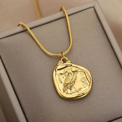 Owl Necklace For Women Gold Chain Pendant Necklaces Lucky Freedom Choker Couple Jewelry Collares - 18k Gold Plated JettsJewelers