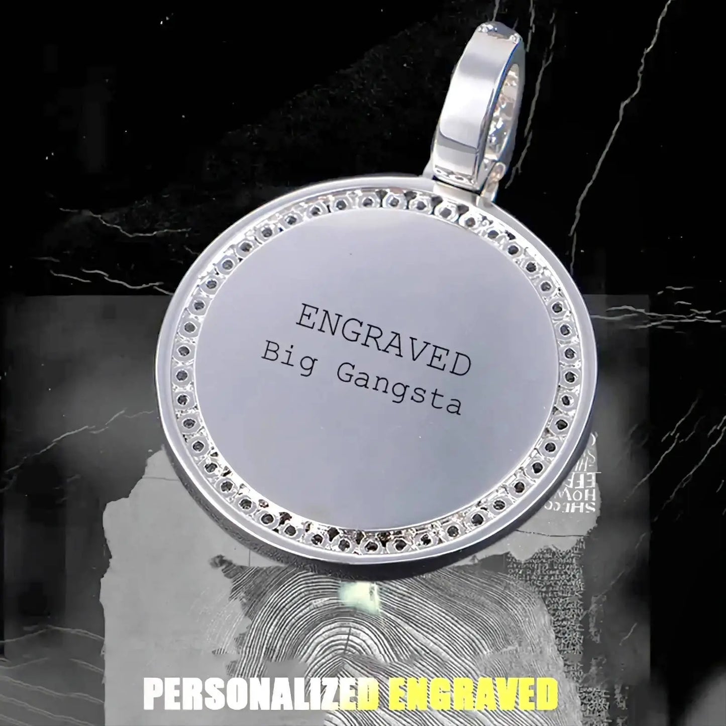 Picture Necklace with Engraving Personalized for Men Women, 18K Gold/Platinum Plated AAA CZ Medallion Customized Photo Memory Pendant JettsJewelers