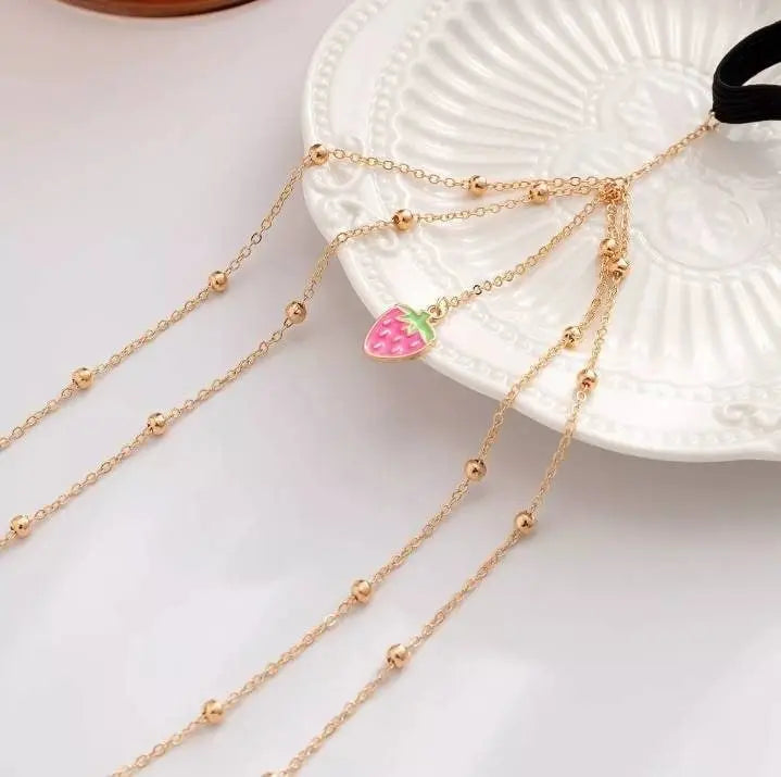 Pink Strawberry Pendant Chain Leg Chain Gold  for Women Thigh Chain For Girls Gold Pendant Boho Body Chain for Beach Summer Holiday JettsJewelers