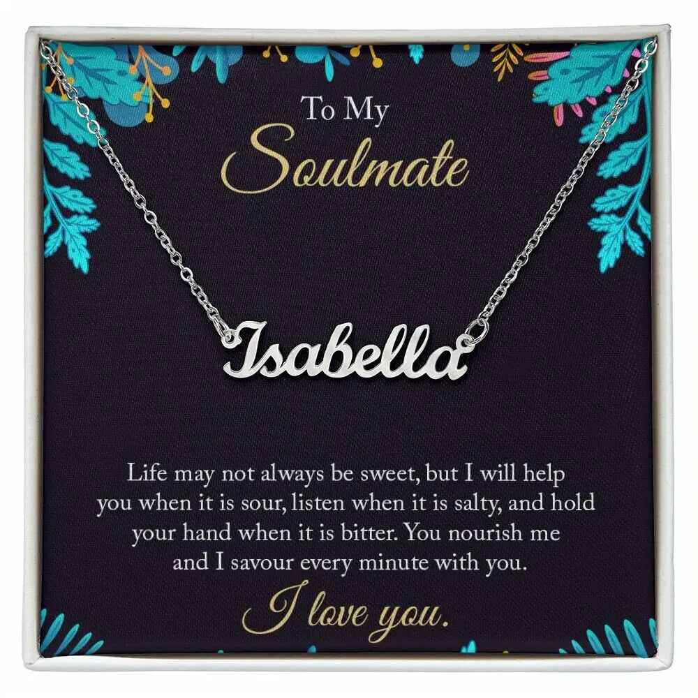Polished Stainless Steel Personalized Name Necklace JettsJewelers