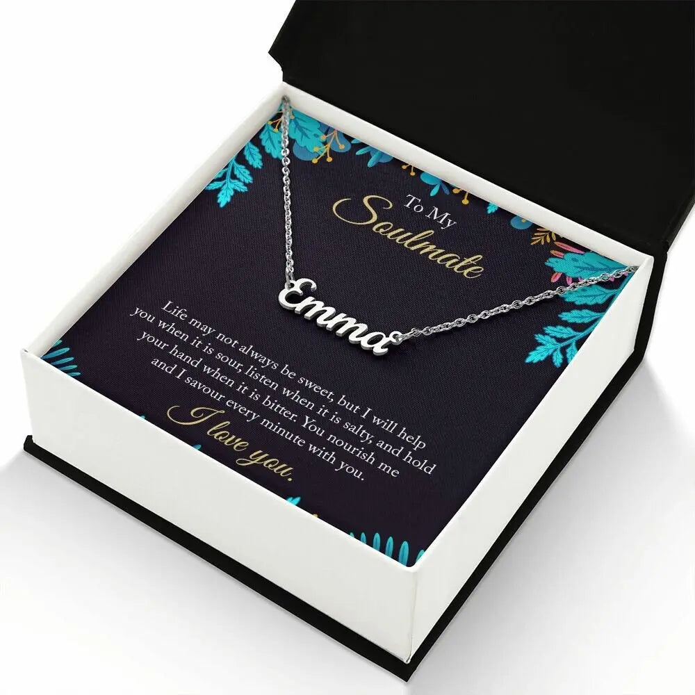 Polished Stainless Steel Personalized Name Necklace JettsJewelers