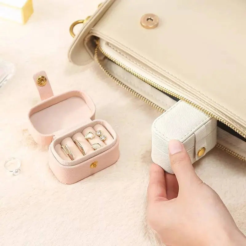 Portable Small Ring Box Organizer Traveling Simple Case Box JettsJewelers