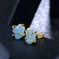 Raw Aquamarine Prong Stud Earrings- Genuine Aquamarine Gemstones- Women&#39;s Jewelry- March Birthstone Birthday Gift Idea-Graduation JettsJewelers