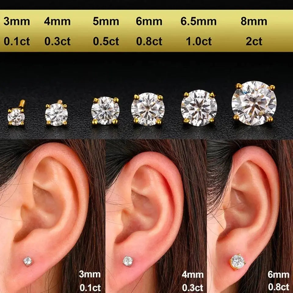Real 0.1-2 Carat D Color Moissanite Earrings For Women 100% 925 Sterling Silver Earring 2021 Trend Wedding Jewelry 585 Rose Gold